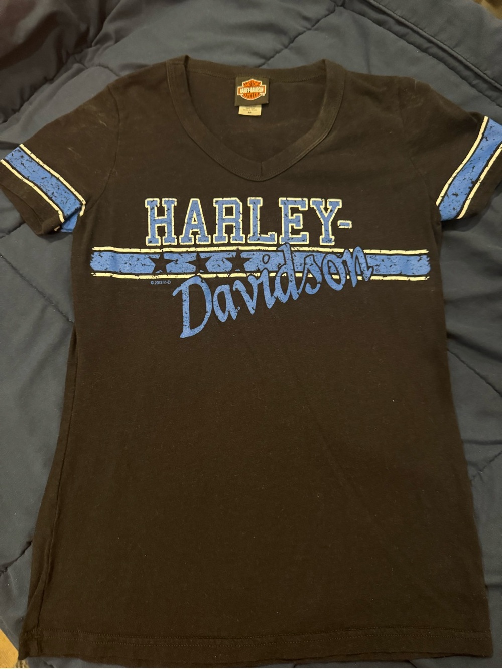Harley-Davidson Women’s Black & Blue Logo Tee